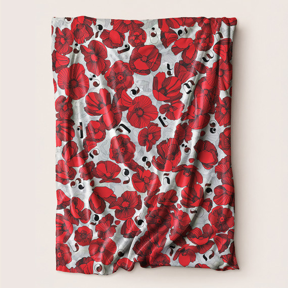 პლედი- ყაყაჩო თეთრი