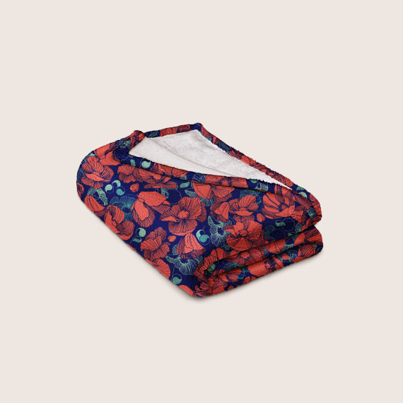 პლედი - ყაყაჩოები მუქი, 2 image