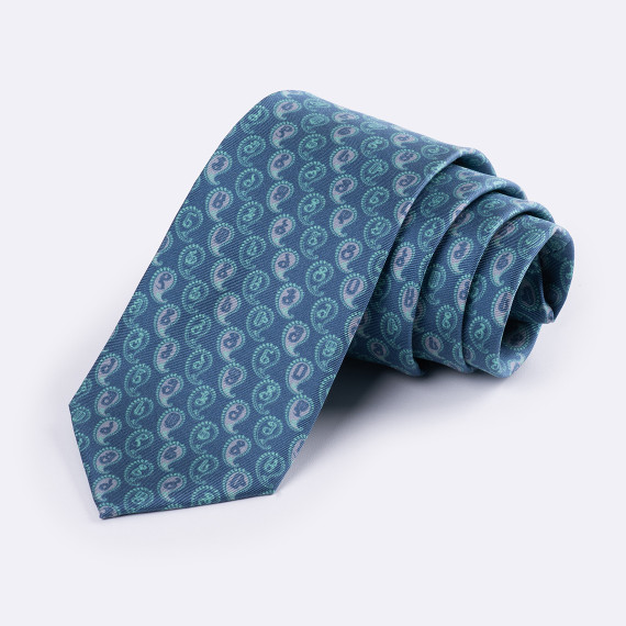 ჰალსტუხი - ფირუზისფერი მანბანი