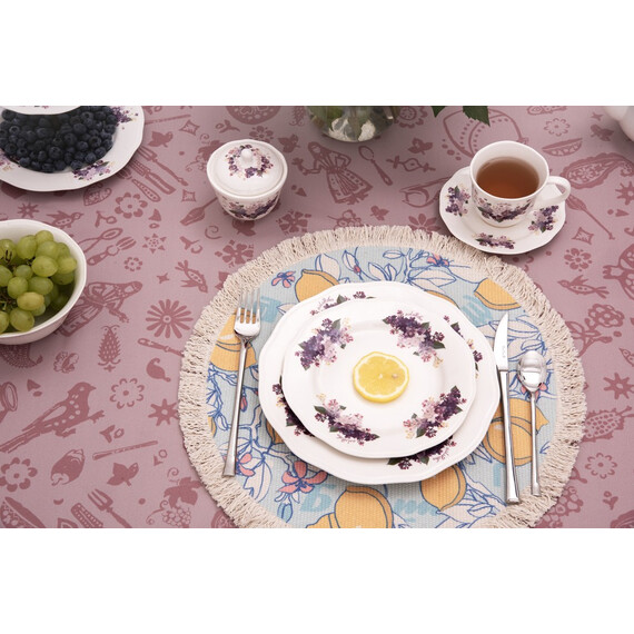 Placemats - Lemon Blue - Round 2 Pc, 5 image