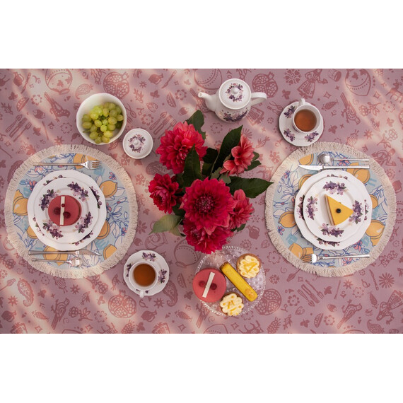 Placemats - Lemon Blue - Round 2 Pc, 3 image