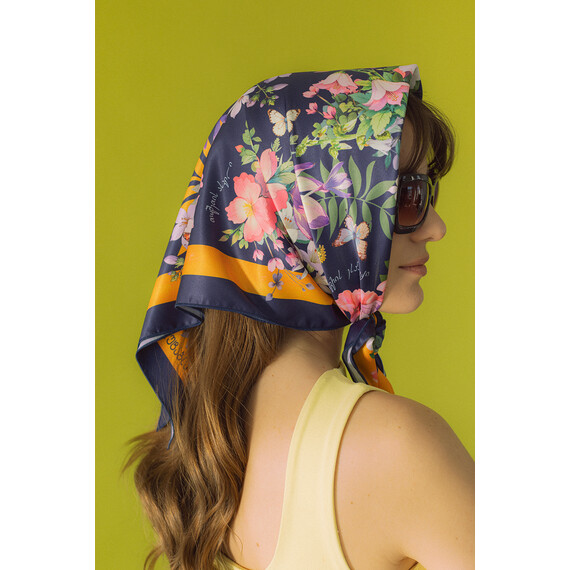 Scarf - Georgian Flora - Blue, 5 image