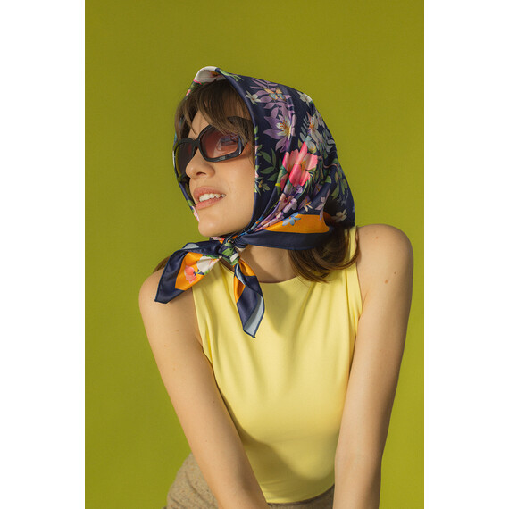 Scarf - Georgian Flora - Blue, 2 image