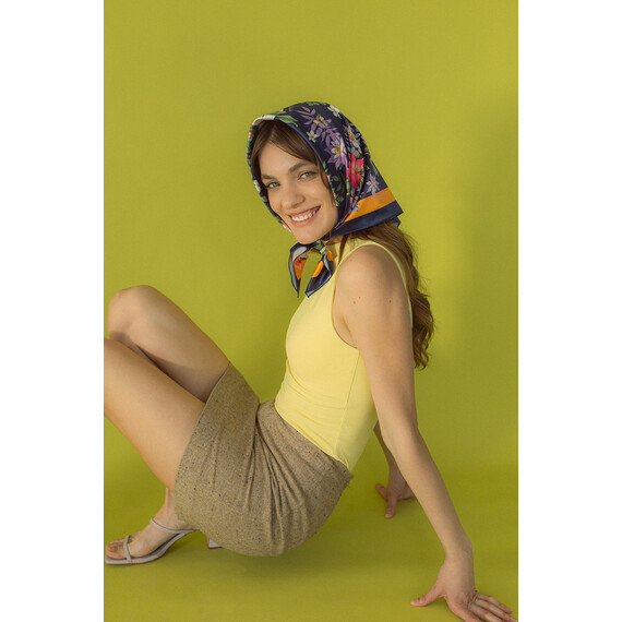 Scarf - Georgian Flora - Blue, 3 image