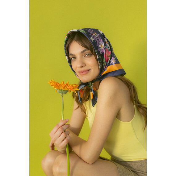 Scarf - Georgian Flora - Blue, 4 image