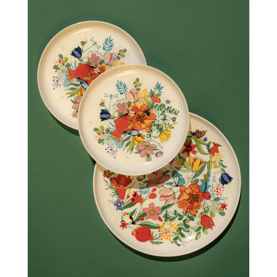 Plate - Pomegranates garden - 2pcs, Size : 19 cm, 3 image