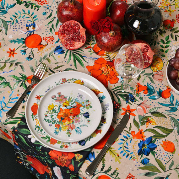 Plate - Pomegranates garden - 2pcs, Size : 19 cm, 8 image