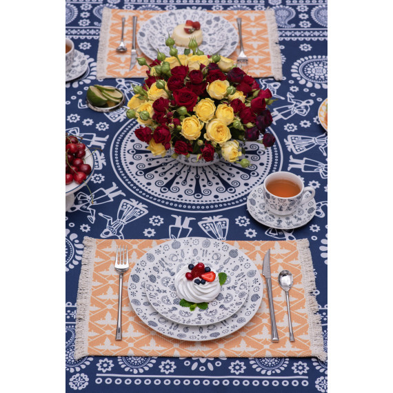 Tablecloth - Kala - Blue, Material: Polyester, Size: 140x140, 4 image