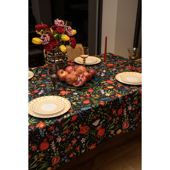 Tablecloth - Pomegranates Garden - Black, Material: Polyester, Size: 330x140, 8 image