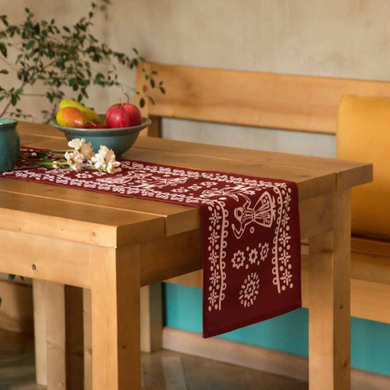 Runner - Kala - Red - Polyester, ზომა: 175 x 35 სმ