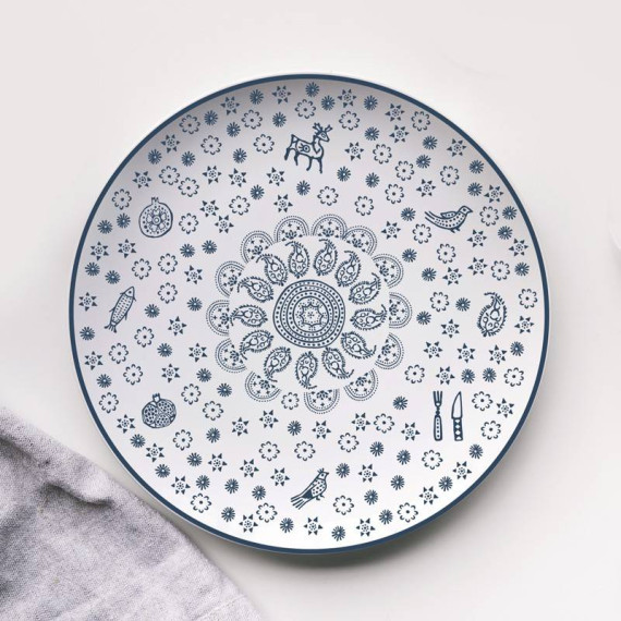 თეფში - სავსე - ლურჯი სუფრა - 25სმ - BlueTabla, 4 სურათი