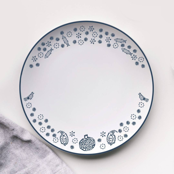 თეფში - ბროწეული - ლურჯი სუფრა - 20სმ