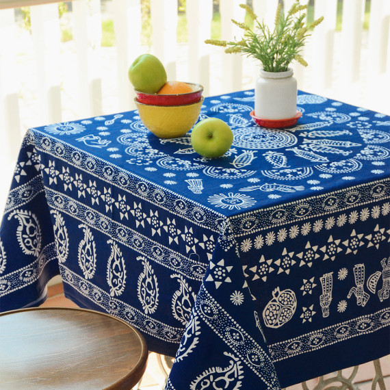 სუფრა - მეიდანი - ლურჯი, Material: Polyester, Size: 140x140