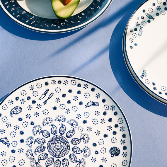 თეფში - სავსე - ლურჯი სუფრა - 25სმ - BlueTabla, 2 სურათი