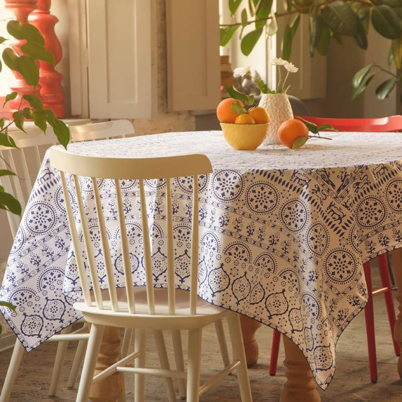 Tablecloth - Akhvlediani - White, ზომა: 140 x 140 სმ, Material: Cotton, 2 image Tablecloth - Akhvlediani - White, ზომა: 140 x 140 სმ, Material: Cotton, 2 image