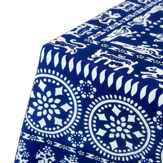 Tablecloth - Akhvlediani - Blue, ზომა: 140 x 140 სმ, Material: Polyester, 2 image Tablecloth - Akhvlediani - Blue, ზომა: 140 x 140 სმ, Material: Polyester, 2 image