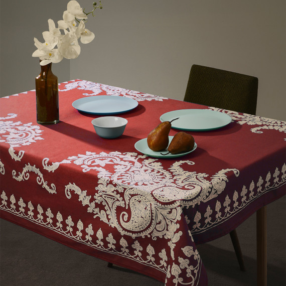 Tablecloth - Bagrationi - Red, ზომა: 140 x 140 სმ, Material: Polyester, 2 image Tablecloth - Bagrationi - Red, ზომა: 140 x 140 სმ, Material: Polyester, 2 image
