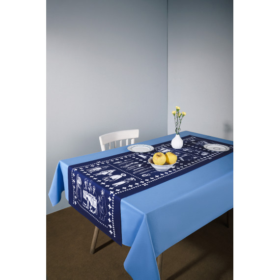 Runner - Pirosmani - Blue - Polyester, 3 image