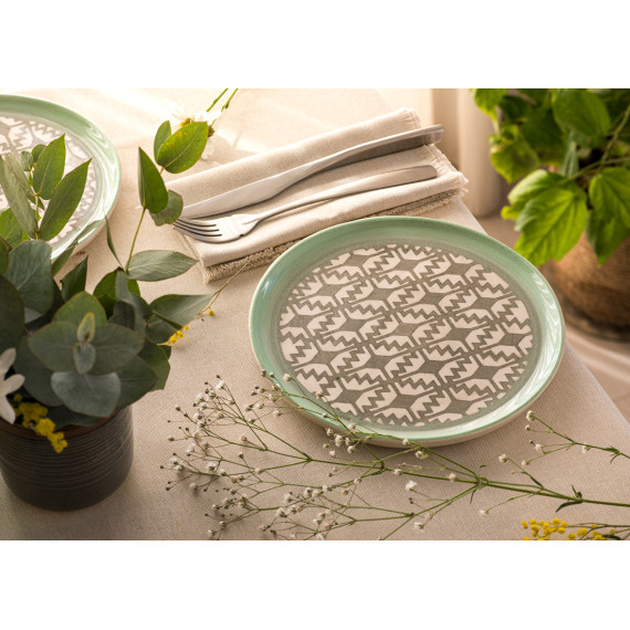 თეფში ხალიჩა - ნაცრისფერი, 2 სურათი თეფში ხალიჩა - ნაცრისფერი, 2 სურათი